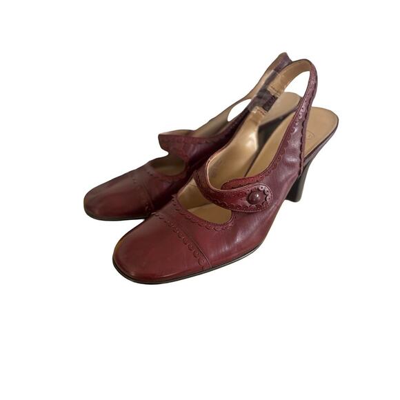 90's vtg. JOAN & DAVID SLING‎ BACK MARY JANE PUMPS SZ. 8 - Picture 3 of 8